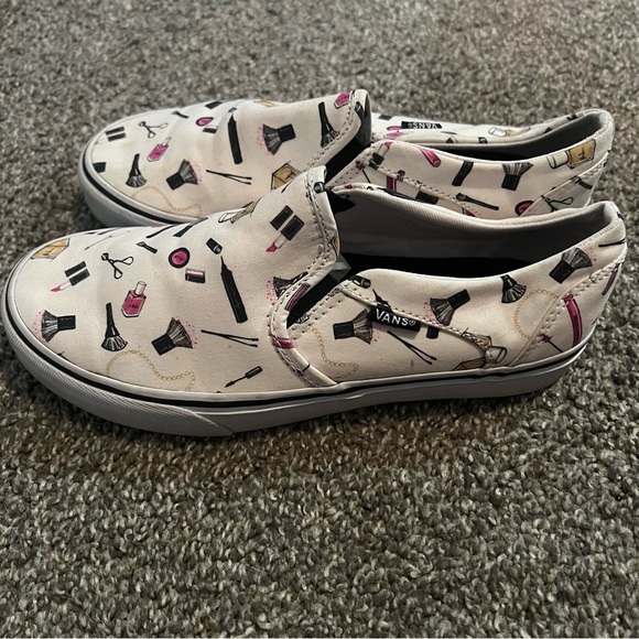 Vans Asher Shoes Women’s Size 7 Makeup Print Slip-on Sneakers - Picture 3 of 5